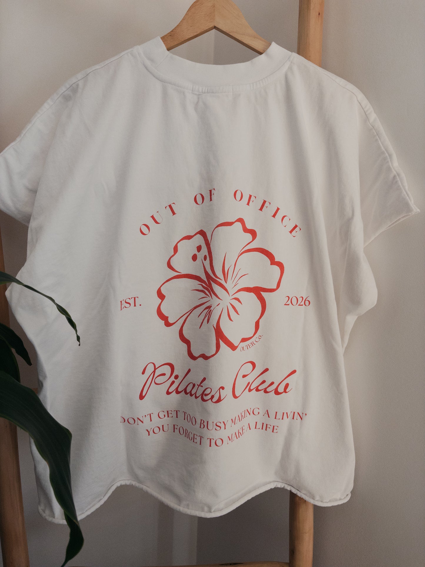 Pilates Club Cutoff Tee - White