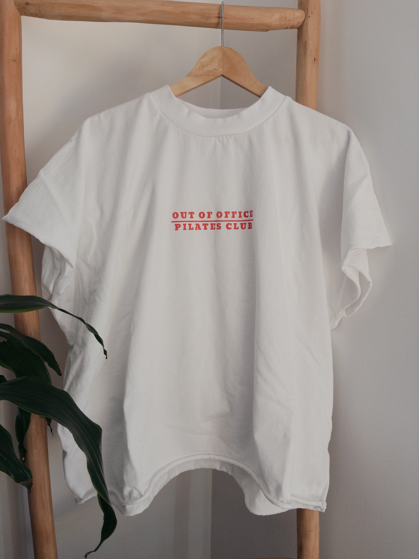 Pilates Club Cutoff Tee - White